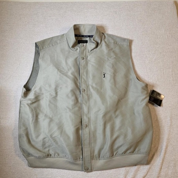 PGA Tour Other - PGA TOUR Signature Collection Golf Vest XXL Khaki Green Snap Front